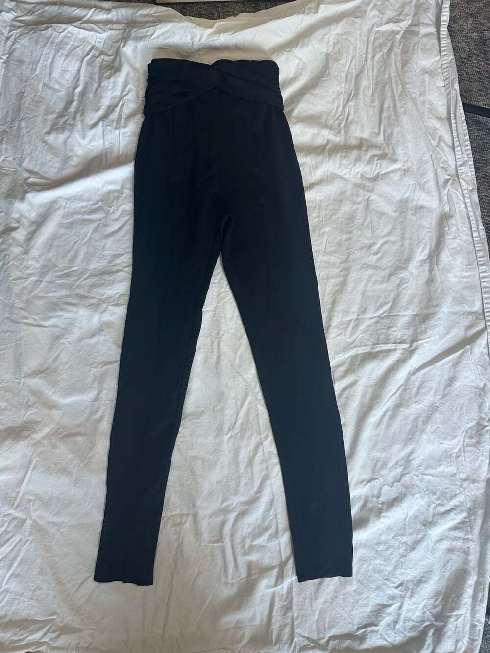 NBD Black High-Waisted Split Hem Trousers